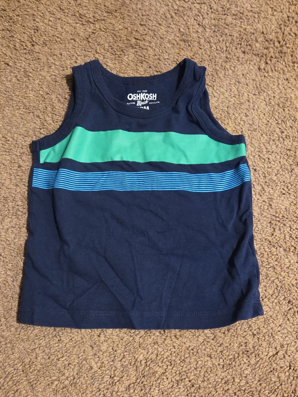 OshKosh B'gosh Navy Tank with Teal & Light Blue Stripes - Kids Swim